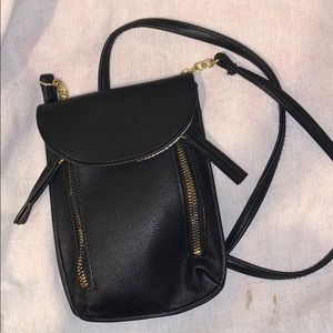 black and gold small cross body bag